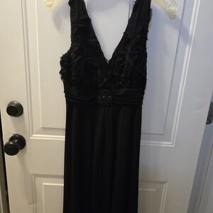 Enfocus Studio Black Maxi Dress with Floral Detail